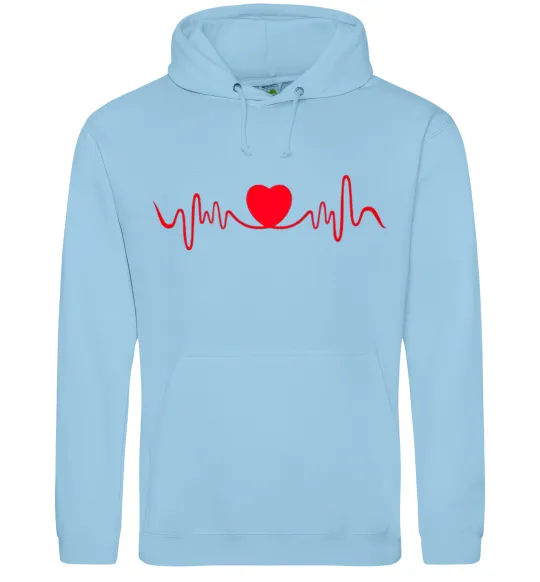 Жіноча толстовка (худі) Сердце пульс Блакитний фото