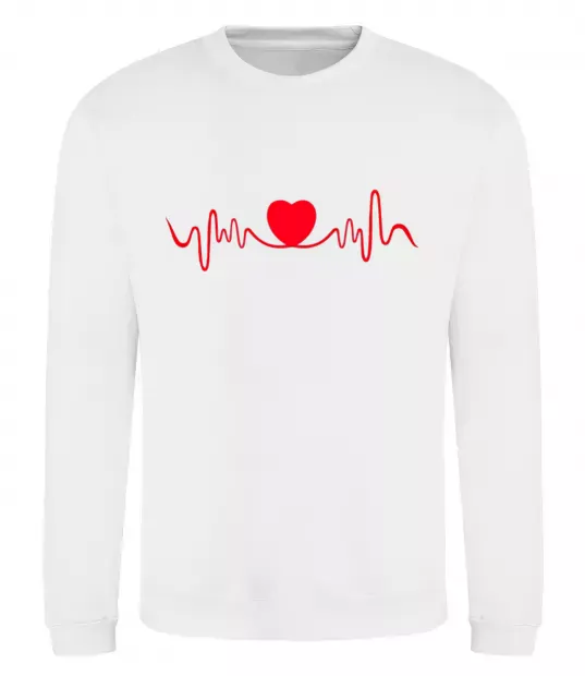 Свитшот Сердце пульс Белый фото