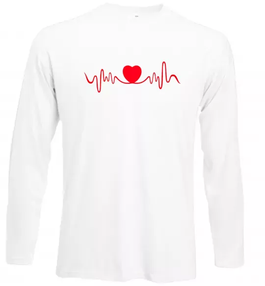Лонгслів Сердце пульс Білий фото