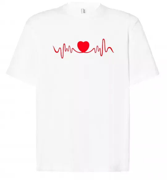 Футболка Оверсайз Сердце пульс Білий фото