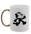 Чашка з кольоровою ручкою Felix Cat Золото фото
