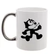 Чашка з кольоровою ручкою Felix Cat Срібло фото