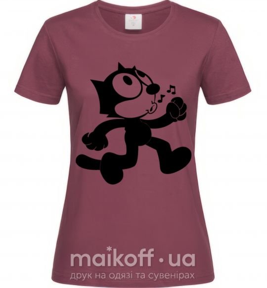 Женская футболка Felix Cat Бордовый фото