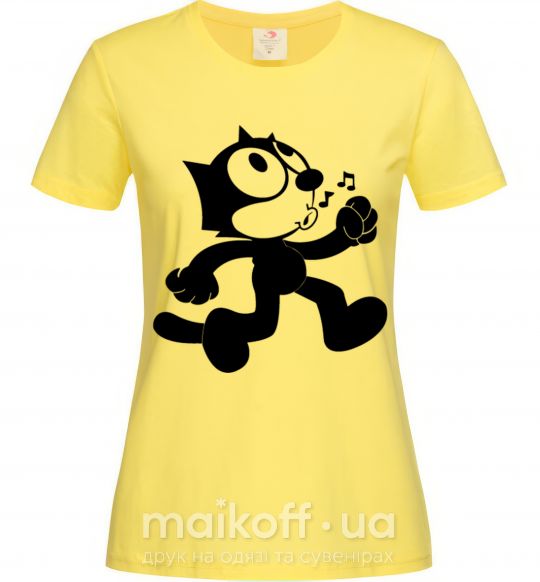 Женская футболка Felix Cat Лимонный фото