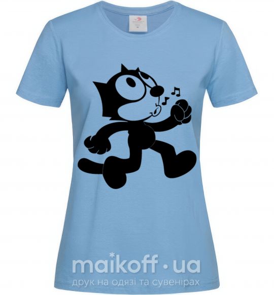 Жіноча футболка Felix Cat Блакитний фото