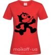Жіноча футболка Felix Cat Червоний фото