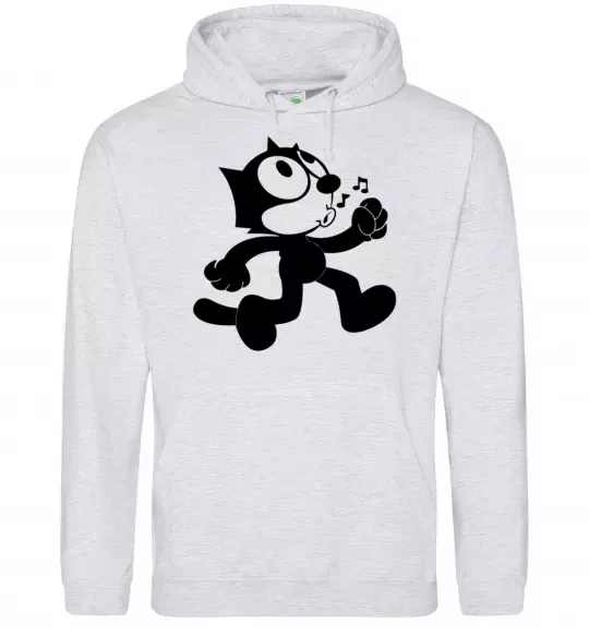 Мужская толстовка (худи) Felix Cat Серый меланж фото