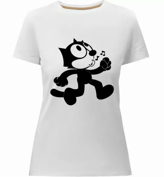 Женская премиум футболка Felix Cat Белый фото
