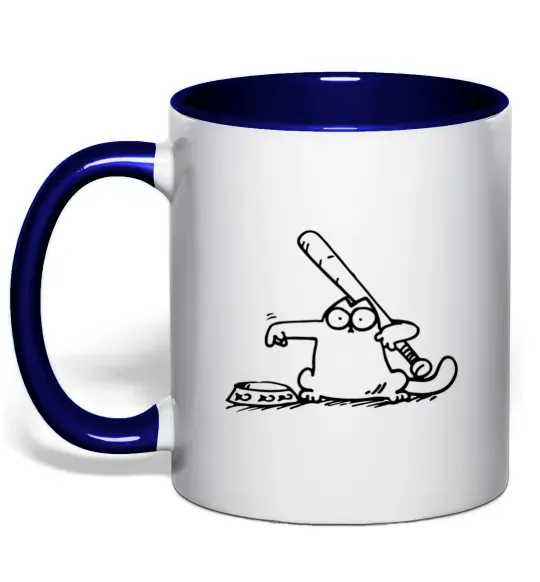 Чашка с цветной ручкой Need some food Глубокий темно-синий фото