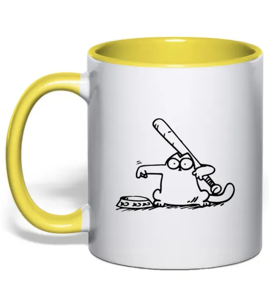 Чашка з кольоровою ручкою Need some food Лимонний фото