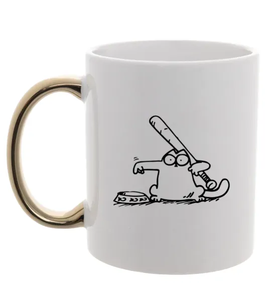 Чашка с цветной ручкой Need some food Золото фото