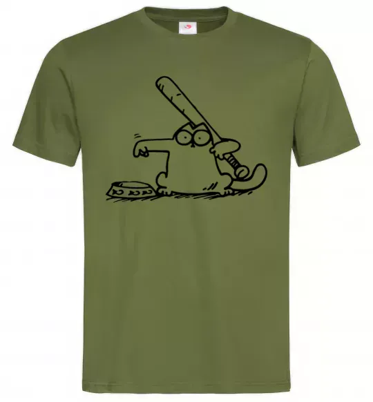 Мужская футболка Need some food Оливковый фото