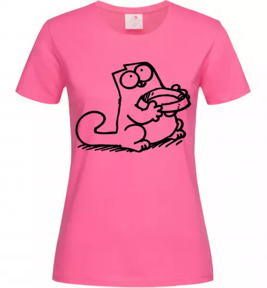 Женская футболка Give me food Ярко-розовый фото