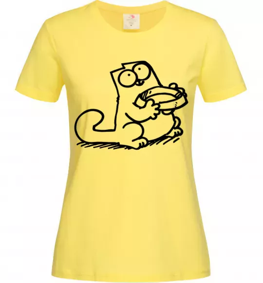 Женская футболка Give me food Лимонный фото