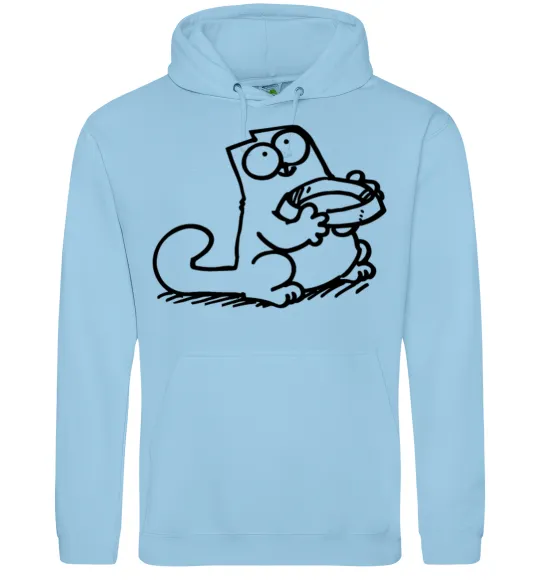 Чоловіча толстовка (худі) Give me food Блакитний фото