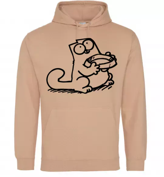 Женская толстовка (худи) Give me food Песочный фото