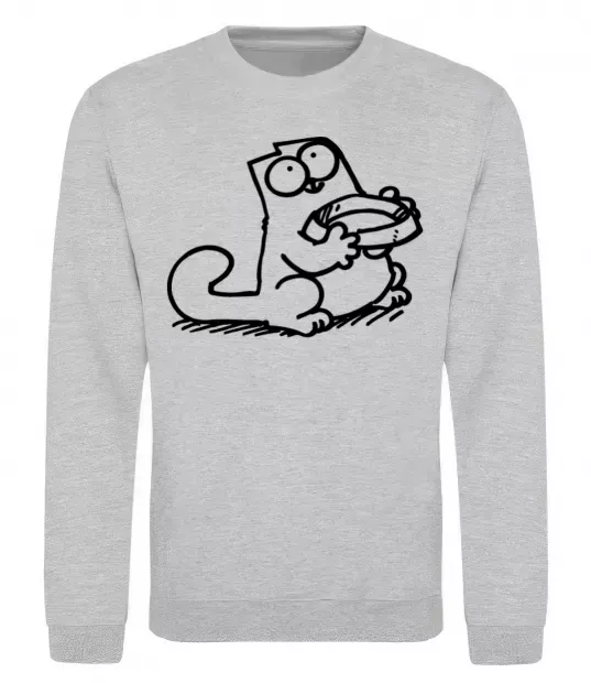 Світшот Give me food Сірий меланж фото