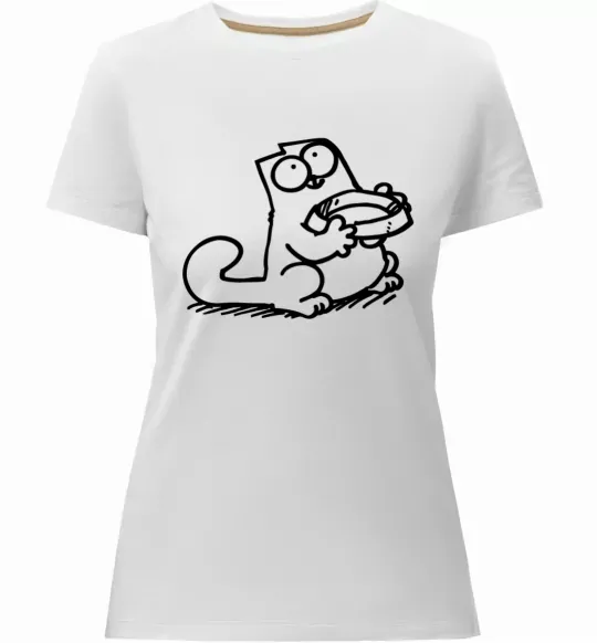 Женская премиум футболка Give me food Белый фото