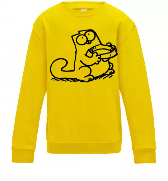 Детский Свитшот Give me food Солнечно желтый фото