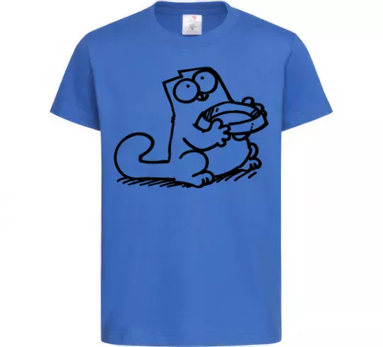 Дитяча футболка Give me food Яскраво-синій фото