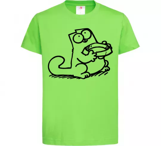 Дитяча футболка Give me food Лаймовий фото