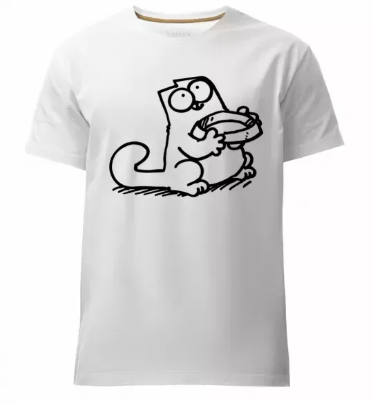 Мужская премиум футболка Give me food Белый фото