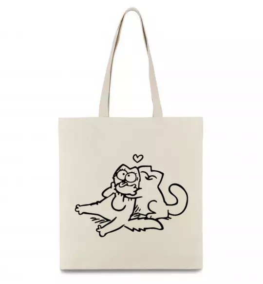 Еко-сумка Love cat Бежевий фото