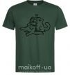 Мужская футболка Love cat Темно-зеленый фото