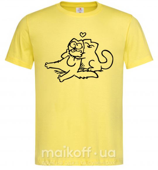 Мужская футболка Love cat Лимонный фото