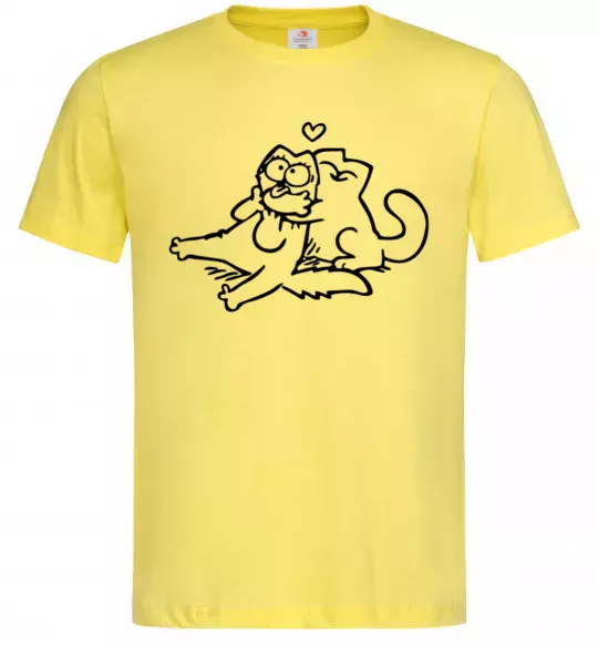 Чоловіча футболка Love cat Лимонний фото