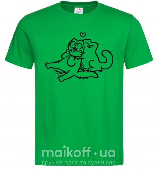 Мужская футболка Love cat Зеленый фото