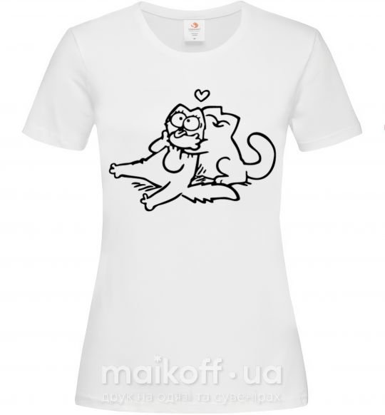 Жіноча футболка Love cat Білий фото