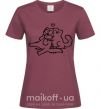 Жіноча футболка Love cat Бордовий фото