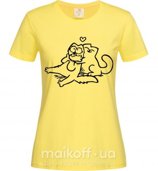 Женская футболка Love cat Лимонный фото