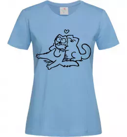 Жіноча футболка Love cat Блакитний фото