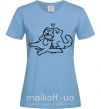 Жіноча футболка Love cat Блакитний фото