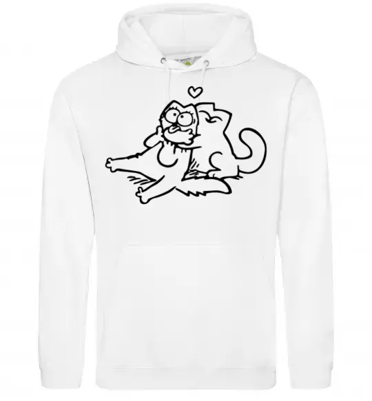 Жіноча толстовка (худі) Love cat Білий фото