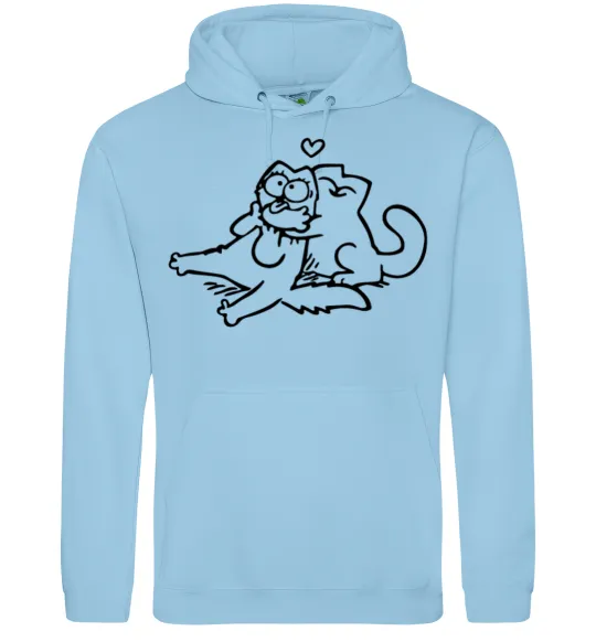 Жіноча толстовка (худі) Love cat Блакитний фото