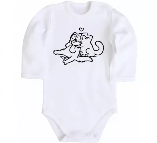 Дитячий бодік Love cat Білий фото