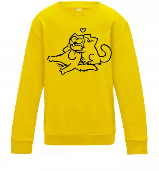 Дитячий світшот Love cat Сонячно жовтий фото