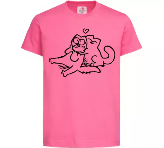 Дитяча футболка Love cat Яскраво-рожевий фото