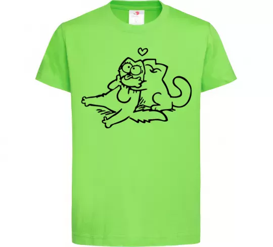 Дитяча футболка Love cat Лаймовий фото