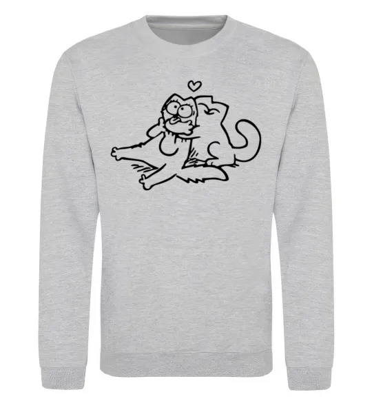 Світшот Love cat Сірий меланж фото