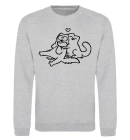 Свитшот Love cat Серый меланж фото