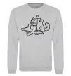 Світшот Love cat Сірий меланж фото