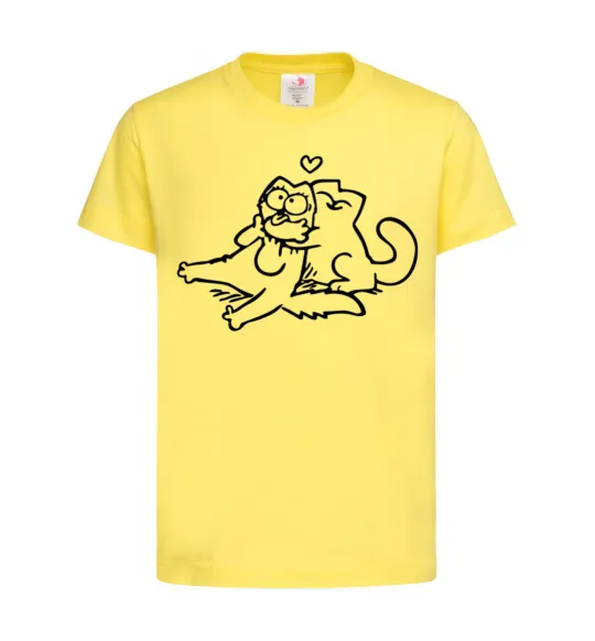 Дитяча футболка Love cat Лимонний фото