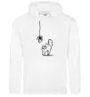 Мужская толстовка (худи) Spider and cat Белый фото