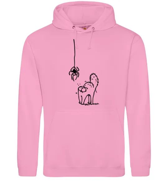 Жіноча толстовка (худі) Spider and cat Рожевий фото