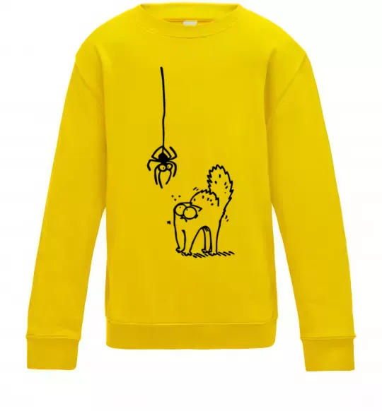 Дитячий світшот Spider and cat Сонячно жовтий фото