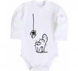 Дитячий бодік Spider and cat Білий фото